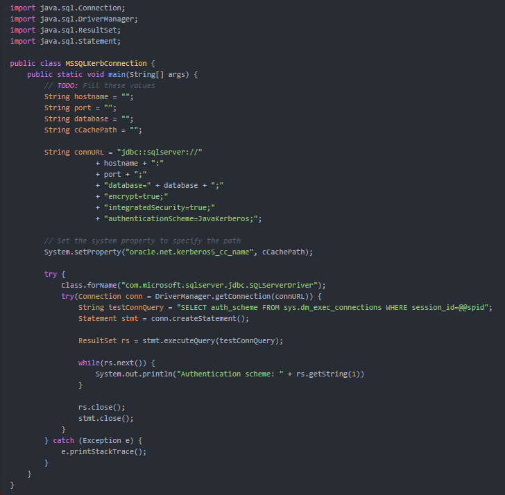 Java Source code for Kerberos authentication